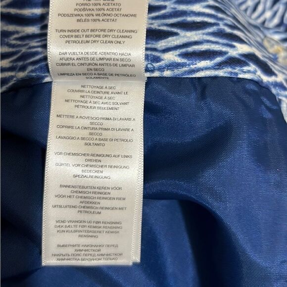 Michael Michael Kors skirt geometric blue white partial belt 4 FIRM on PRICE - Picture 8 of 9